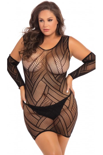 Robe Lingerie Sexy Mitaines Grande Taille