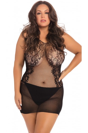 Robe Lingerie Sexy Maille Transparente Grande Taille