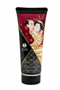 Crème Massage Délectable Vin Pétillant à la Fraise Shunga