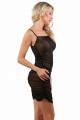 Robe noire transparente froncée Spazm