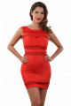 Robe Sexy Chic Rouge Bandes Micro Résille Transparente