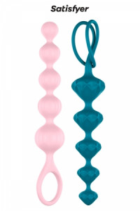 Coffret 2 Chapelets Anal Love Beads Colorées Satisfyer