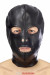 Cagoule BDSM Triple Ouvertures Simili Cuir