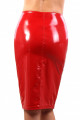 Jupe Fetish Vinyle 3/4 Crayon Fente à Zip Rouge Spazm Clubwear By Soisbelle