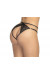 Culotte Noire Ouverte Strappy en Dentelle