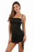 Robe Sexy Club Opaque Liens Fronçage Cotés Noire