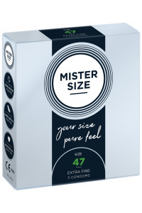 Boite 3 Préservatifs Latex Réservoir - 7 Tailles Mister Size