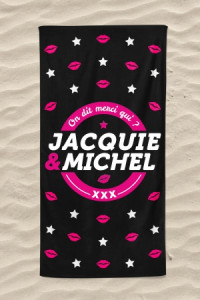 Serviette de Plage Jacquie et Michel Kiss Jacquie & Michel