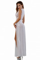 Robe Longue Micro Résille Dentelle Blanche Ultra Fendue Soisbelle