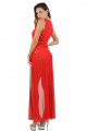 Robe Longue Micro Résille Dentelle Rouge Ultra Fendue Soisbelle