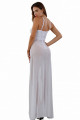 Robe Longue Blanche Micro Résille Transparente Fendue Buste Dentelle Soisbelle
