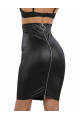 Jupe Longue Sexy Fendue Crayon Noir Effet Wetlook Zip Dos