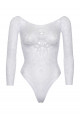 Body Blanc String Sexy Chic Dentelle Crochet Leg Avenue