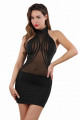Robe Sexy Noire Moulante Haut Transparent Spazm Clubwear By Soisbelle