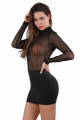 Robe Sexy Transparence Noire et Argent Spazm Clubwear By Soisbelle