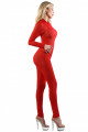 Combinaison Micro Résille Transparente à Zip Rouge Spazm Clubwear By Soisbelle