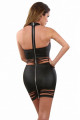 Robe Fetish Wetlook Découpe Liens Sexy Noir Soisbelle