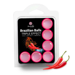 6 Boules Brésiliennes Triple Effet Froid Chaud et Vibration