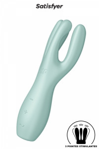 Triple Stimulateur Clitoris Lèvres Vert Satisfyer