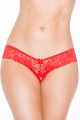 Tanga String Rouge Dentelle Noeud Arrière Shirley Of Hollywood