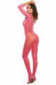 Combinaison Bodystocking Ouvertes Rose Fluo Résille Dreamgirl