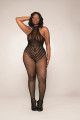 BodyStocking Combi Résille Rayée Grande Taille Dreamgirl