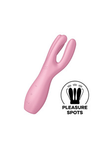 Triple Stimulateur Clitoris Lèvres Rose Satisfyer