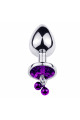 Plug bijou aluminium violet avec clochettes Taille S Dreamy Toys