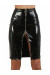 Jupe Vinyle Longue Sexy Fendue Crayon Noir Zip Double Sens Devant