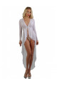 Robe Longue Blanche Micro Résille Transparente Soisbelle