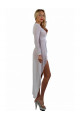 Robe Longue Blanche Micro Résille Transparente Soisbelle