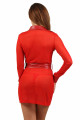 Robe Chemisier Rouge Micro Résille Simili Cuir Spazm Clubwear By Soisbelle