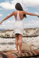 Robe Blanche Simili Cuir et Dentelle Blanche Be lily By Look Me