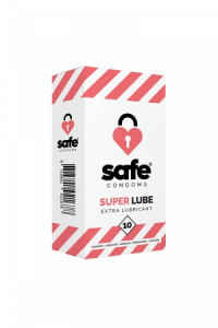 10 Préservatifs Hyper Lubrifiiés Safe Super Lube Safe