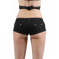 Mini Short Sexy Noir Avec Strass