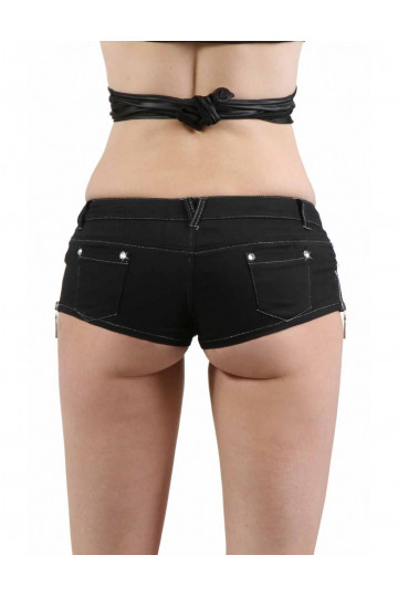 Mini Short Sexy Noir Avec Strass