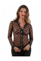Chemisier Transparent A Pois Noir