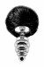 Plug Anal Métal Fluffy Twist L Noir