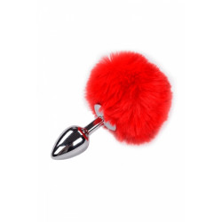 Plug Anal Métal Fluffy S Rouge