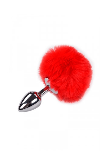 Plug Anal Métal Fluffy S Rouge