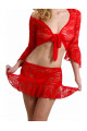 Mini Jupe Volant Dentelle rouge Spazm Clubwear By Soisbelle