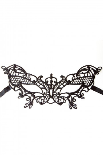 Masque Carnaval Venise Souple Dentelle Noire