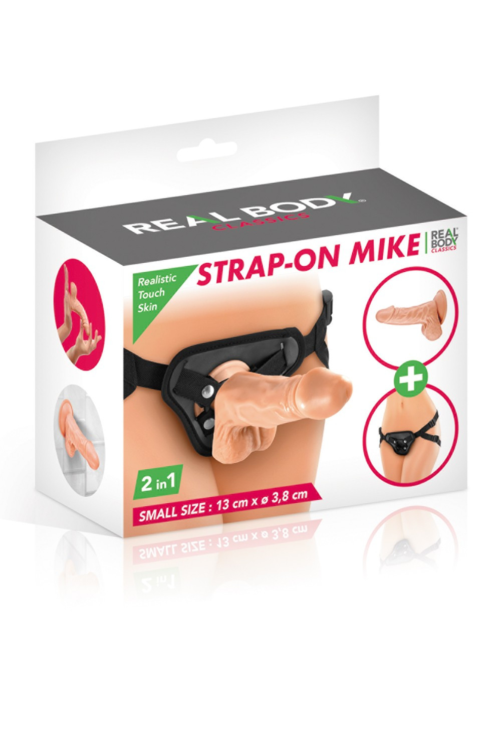 Gode Ceinture 2 en 1 Interchangeable Mike 13 cm