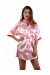 Déshabillé Court Peignoir Kimono Satin Rose