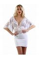 Robe Blanche Haut Dentelle Sexy Chic