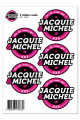 5 Stickers Jacquie & Michel Noir Logo Rond