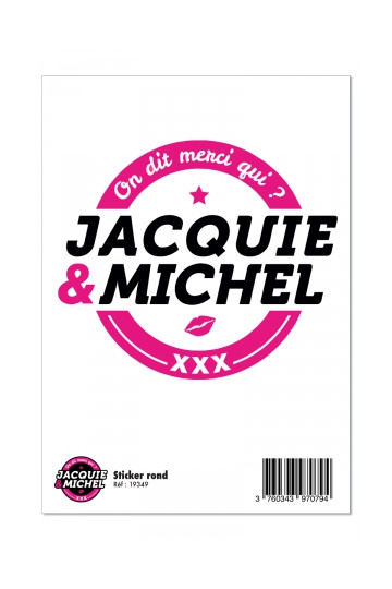 Grand Sticker Jacquie & Michel Rond Blanc