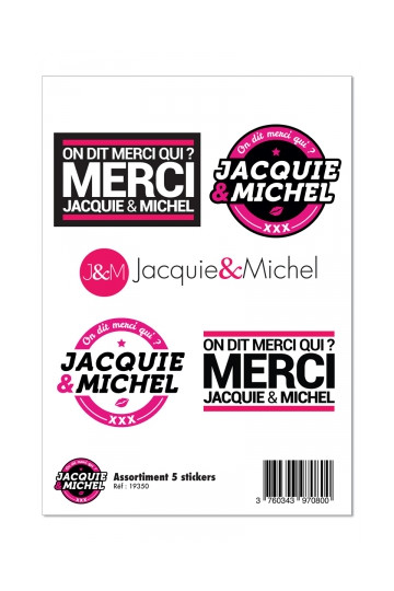 Assortiment 5 stickers Jacquie & Michel 
