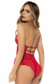 Body Shorty Ample Rouge Effet Babydoll et String Assorti Mapalé