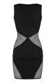 Robe Sexy ClubWear Noire Ajourée Maille Transparente Axami